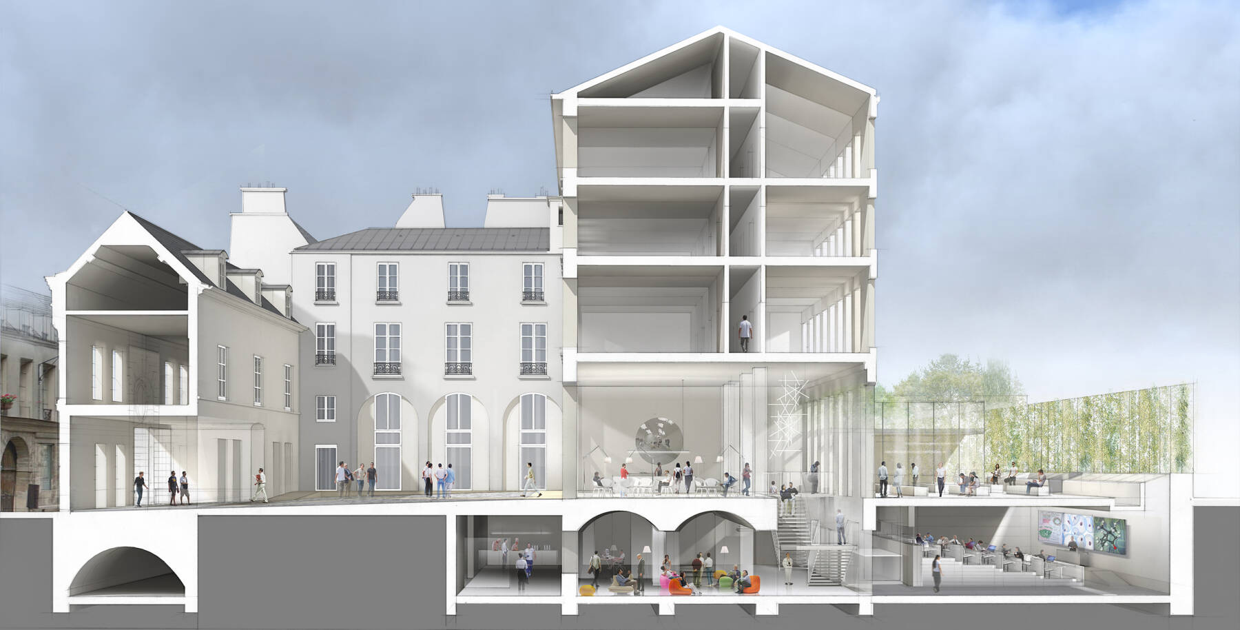 CRI Centre de Recherches Interdisciplinaires Paris PMSV Architecture contemporaine Patrick Mauger sérigraphie