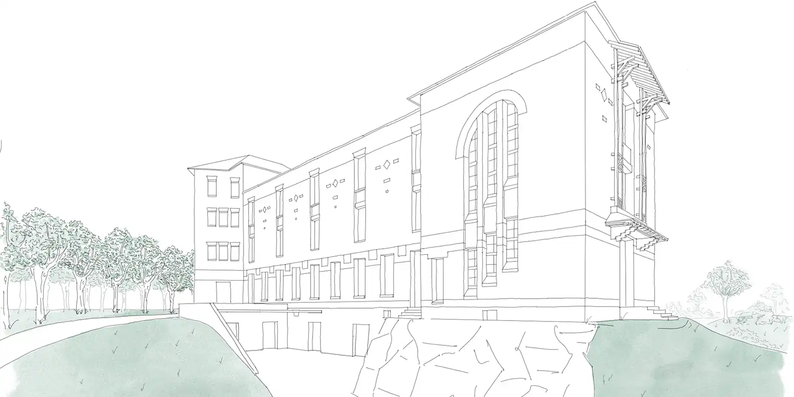 historic building conversion croquis escaliers