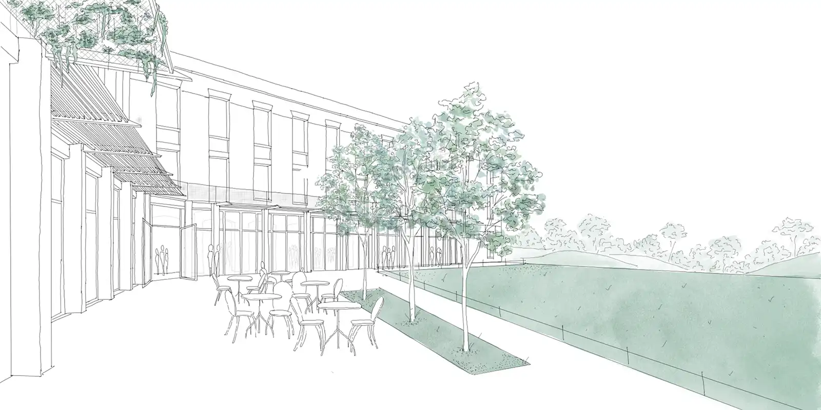 historic building conversion croquis terrasse